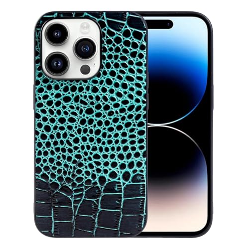 JIASHM Für iPhone 16 Lederhülle Handyhülle Rückseite (Für iPhone 16/Schwarz Blau 3605) von JIASHM