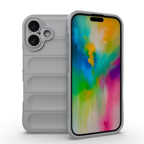 JIASHM Für iPhone 16 Plus Hülle, stoßfeste TPU-Gummischutzhülle (für iPhone 16 Plus/Hellgrau) von JIASHM