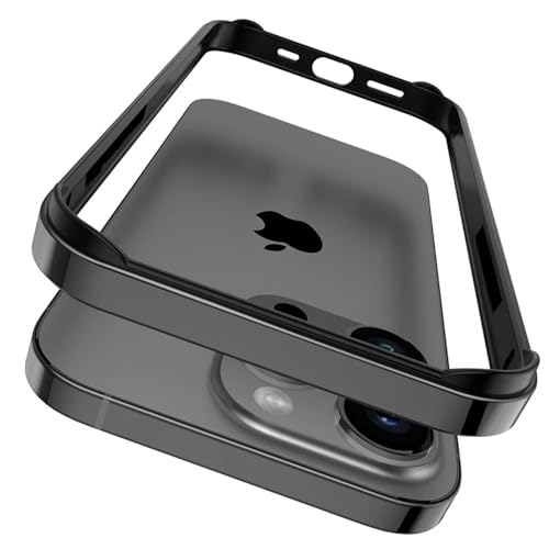 JIASHM Für iPhone 16 Pro Bumper Case Silikonrahmen Luxus Leichtes Aluminiummetall (Für iPhone 16 Pro/Schwarz BK) von JIASHM