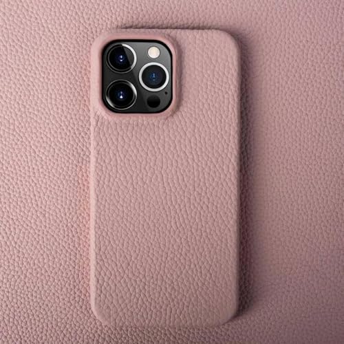 JIASHM Für iPhone 16 Pro Max Hülle Luxus Lederhülle Handyhülle Rückseite (Für iPhone 16 Pro Max/Pink) von JIASHM