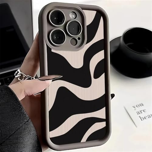 JIASHM Für iPhone XS Max Fashion Gittermuster Silikonhülle Stoßfeste Hülle (Für iPhone XS Max/Kaffee F909) von JIASHM