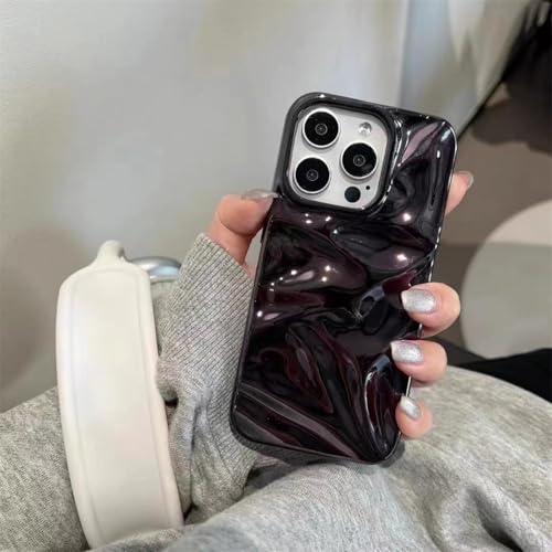 JIASHM für iPhone 14 ProMax, luxuriöse Beschichtung, Funkelnde Hülle, Textur, weiche Stoßstangenabdeckung (für iPhone 14 ProMax/Schwarz) von JIASHM