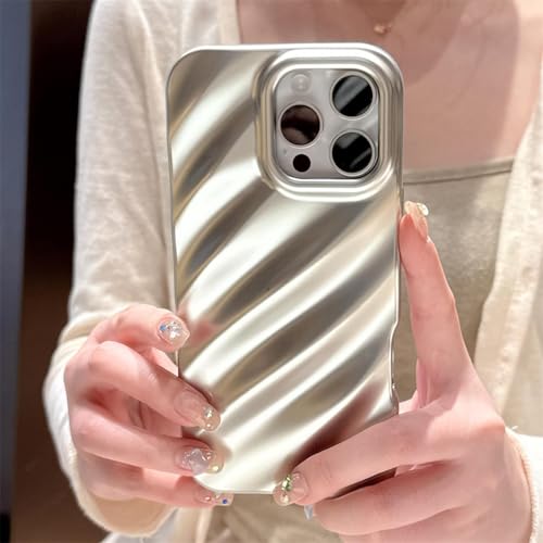 JIASHM für iPhone 16 Matte Plating Pattern Handyhülle Stoßfeste, solide Abdeckung (für iPhone 16/Silber) von JIASHM