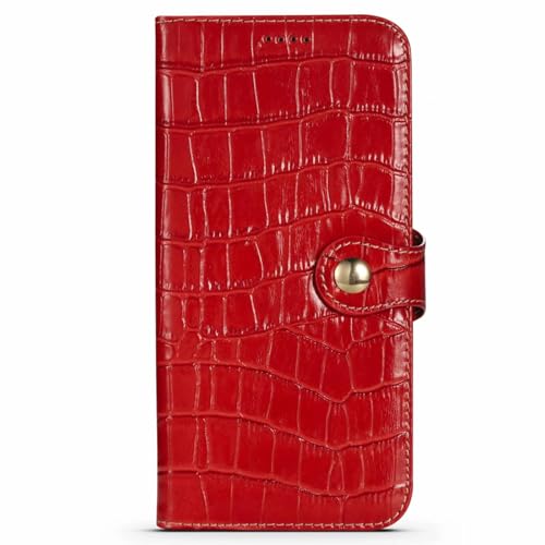 JIASHM für iPhone 16 Plus Lederhülle Kartenetui Muster Stand Cover (für iPhone 16 Plus/Rot) von JIASHM