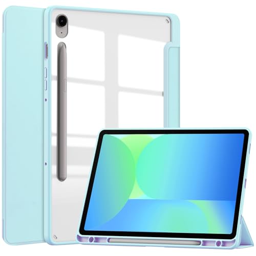 Tablet-Schutzhülle, Hybrid-Hülle, kompatibel mit Samsung Galaxy Tab S10 FE 11 Zoll (Modell SM-X520/X526B/X528U) mit S-Stifthalter, stoßfeste Abdeckung mit transparenter Rückschale, automatische Wake von JIAWEIG