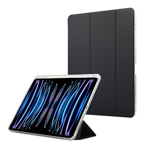 Tablet-Schutzhülle, dünn, kompatibel mit iPad Air 13 M2 2024 & Pro 12,9 Zoll (32,8 cm), 6. / 5. / 4. / 3. Generation (2022/2021/2020/2018), Hülle mit Stifthalter, dreifach gefalteter Ständer von JIAWEIG