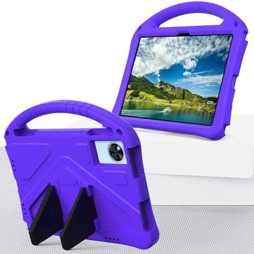 Tablet-Schutzhülle, kompatibel mit Doogee U11/U11, 27,9 cm (11 Zoll) 2025, leichte EVA-Schutzhülle mit verstellbarem Riemen, stoßfester Griff und Ständer, für Kinder, Violett von JIAWEIG