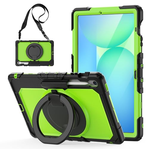 Tablet-Schutzhülle, kompatibel mit Samsung Galaxy Tab S10 FE+ Plus 13,3 Zoll (Modell SM-X620/X626), Hülle mit Stifthalter und Displayschutzfolie, Rundumschutz, robuste Abdeckung, drehbarer Griff von JIAWEIG
