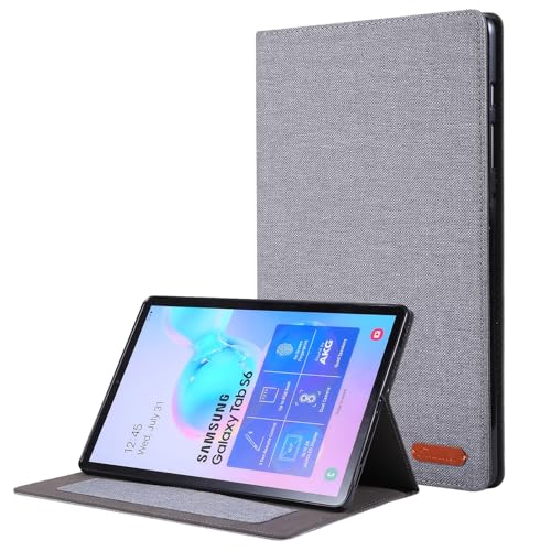 Tablet-Schutzhülle, kompatibel mit Samsung Galaxy Tab S6 (SM-T860/865) 26,7 cm (10,5 Zoll), ultradünn, klappbar, Standfunktion, automatische Wake-/Sleep-Funktion, weiche TPU-Rückseite für Tablet, Grau von JIAWEIG