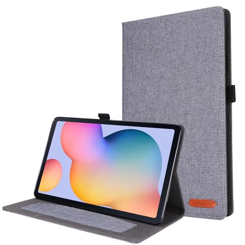 Tablet-Schutzhülle, kompatibel mit Samsung Galaxy Tab S6 Lite (SM-P610) 10,4 Zoll (26,7 cm), ultradünn, klappbar, mit automatischer Wake-/Sleep-Funktion, weiche TPU-Rückseite für Tablet (grau) von JIAWEIG