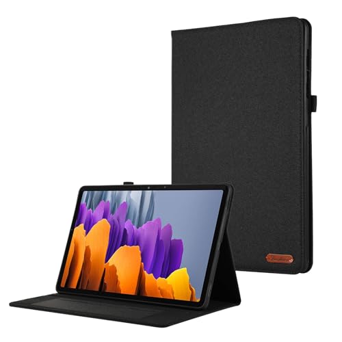 Tablet-Schutzhülle, kompatibel mit Samsung Galaxy Tab S7 (SM-T870) 27,9 cm (11 Zoll), ultradünn, klappbar, Standfunktion, automatische Wake-/Sleep-Funktion, weiche TPU-Rückseite für Tablet, Schwarz von JIAWEIG