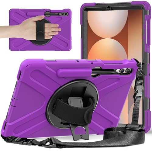 Tablet-Schutzhülle, kompatibel mit Samsung Galaxy Tab S9 Plus/S8 Plus/S7 Plus/S7 FE 12,5 Zoll (31,5 cm), robust, stoßfest, Fallschutz mit Stifthalter, Schultergurt, Schutzhülle von JIAWEIG