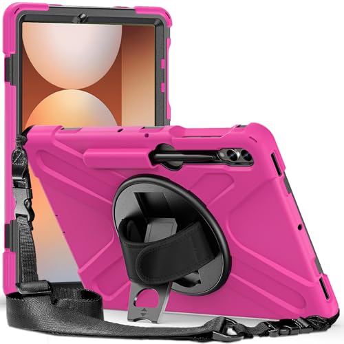 Tablet-Schutzhülle, kompatibel mit Samsung Galaxy Tab S9 Plus/S9 FE+ 12,4 Zoll, Modell 2023 (SM-X810/X816B/X818U/X610/X616B) Hülle, strapazierfähig, robust, stoßfest, Fallschutz mit Stifthalter von JIAWEIG