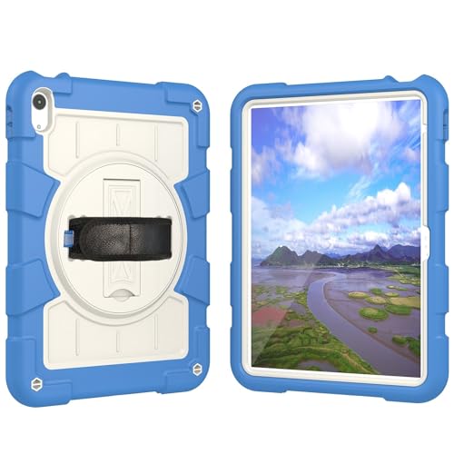 Tablet-Schutzhülle, kompatibel mit iPad (A16) 11. Generation, 27,9 cm (11 Zoll), 2025, stoßfest, Kinderhülle, um 360 Grad drehbarer Griff, Standhalterung, strapazierfähig, kompatibel mit Cas der 10 von JIAWEIG