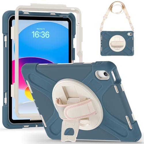 Tablet-Schutzhülle, kompatibel mit iPad (A16) 11. Generation 27,9 cm (11 Zoll) 2025, robust, stoßfest, Fallschutz mit Schultergurt, Schutzhülle, kompatibel mit Kindern, Silikon Cov von JIAWEIG