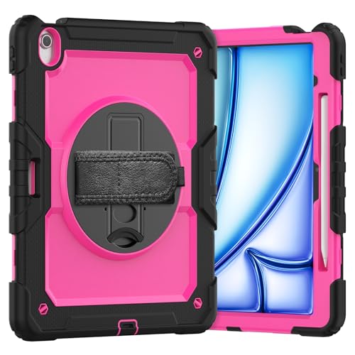 Tablet-Schutzhülle, kompatibel mit iPad Air 13 Zoll M2 2024, mit Displayschutzfolie, strapazierfähig, Ständer, Schultergurt, stoßfest, robust, um 360° drehbar, Handschlaufe und Schultergurt Tablet-Schutzhülle, kompatibel mit iPad Air 13 Zoll M2 2024, mit Displayschutzfolie, strapazierfähig, Ständer, Schultergurt, stoßfest, robust, um 360° drehbar, Handschlaufe und Schultergurt von JIAWEIG