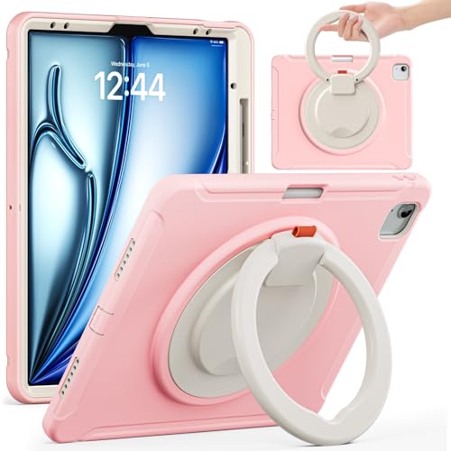 Tablet-Schutzhülle, kompatibel mit iPad Air 13 Zoll M3 2025/Air 13 Zoll M2 2024, stoßfeste Hybrid-Schutzhülle mit drehbarem Griff und Ständer, kinderfreundlich, schlanke Passform für Air 13 M3/M2 Tablet-Schutzhülle, kompatibel mit iPad Air 13 Zoll M3 2025/Air 13 Zoll M2 2024, stoßfeste Hybrid-Schutzhülle mit drehbarem Griff und Ständer, kinderfreundlich, schlanke Passform für Air 13 M3/M2 von JIAWEIG