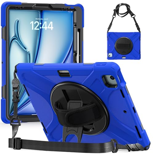 Tablet-Schutzhülle, kompatibel mit iPad Air 13 Zoll M3 2025 / Air 13 M2 2024, robust, stoßfest, Fallschutz mit Stifthalter, Schultergurt, Schutzhülle für Kinder, Silikon Tablet-Schutzhülle, kompatibel mit iPad Air 13 Zoll M3 2025 / Air 13 M2 2024, robust, stoßfest, Fallschutz mit Stifthalter, Schultergurt, Schutzhülle für Kinder, Silikon von JIAWEIG
