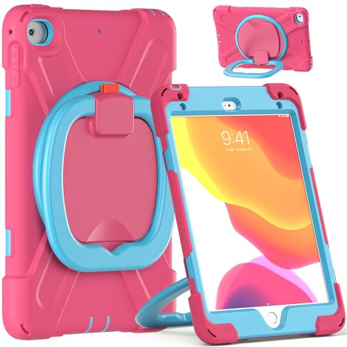 Tablet-Schutzhülle, kompatibel mit iPad Mini 4/Mini 5 7,9 Zoll (2015/2019), stoßfest, stabile Hülle mit 360° drehbarem Ständer, Hand-/Schultergurt, robuste Schutzhülle für Mini 4/Mini 5 7,9 Zoll (2015 von JIAWEIG