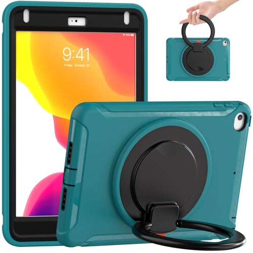 Tablet-Schutzhülle, kompatibel mit iPad Mini 5/4 Mini 5. / 4. Generation, 20 cm (7,9 Zoll), robuste Hybrid-Schutzhülle mit Griff, drehbarer Ständer, Blau von JIAWEIG
