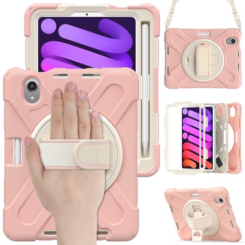 Tablet-Schutzhülle, kompatibel mit iPad Mini 6. Generation 2021, robust, stoßfest, Fallschutz mit Stifthalter, Schultergurt, Schutzhülle, kompatibel mit Kids Silicone Co Tablet-Schutzhülle, kompatibel mit iPad Mini 6. Generation 2021, robust, stoßfest, Fallschutz mit Stifthalter, Schultergurt, Schutzhülle, kompatibel mit Kids Silicone Co von JIAWEIG