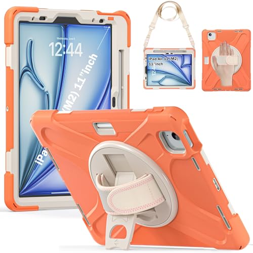Tablet-Schutzhülle, kompatibel mit iPad Pro 11/Air4/Air 5 2022/2021/2020/2018, robust, stoßfest, Fallschutz mit Stifthalter, Schultergurt, Schutzhülle für Kinder, Silikon Tablet-Schutzhülle, kompatibel mit iPad Pro 11/Air4/Air 5 2022/2021/2020/2018, robust, stoßfest, Fallschutz mit Stifthalter, Schultergurt, Schutzhülle für Kinder, Silikon von JIAWEIG