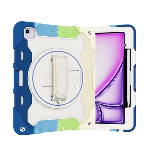 Tablet-Schutzhülle für Kinder, kompatibel mit iPad Air 13 Zoll M3 2025/Air 13 Zoll M2 2024, elastische Multi-Winkel-Halterung + 360° verstellbare Handschlaufe, bruchsichere Schale, sturzsicher Tablet-Schutzhülle für Kinder, kompatibel mit iPad Air 13 Zoll M3 2025/Air 13 Zoll M2 2024, elastische Multi-Winkel-Halterung + 360° verstellbare Handschlaufe, bruchsichere Schale, sturzsicher von JIAWEIG