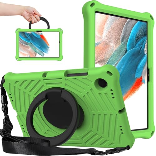 Tablet-Schutzhülle kompatibel mit Samsung Galaxy Tab A8 10,5 Zoll 2022/2021 (SM-X207/X200/X205) Hülle, Anti-Fingerabdruck, stoßfest, Schutzhülle mit Griff, Kickstand, Schutzhülle mit Schultergurt von JIAWEIG