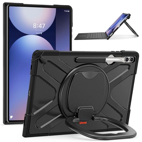 Tablet-Schutzhülle kompatibel mit Samsung Galaxy Tab S10 Ultra 14,6 Zoll 2024 SM-X920 Hülle mit drehbarem Ständer, kompatibel mit Typ-Cover-Tastatur mit Ständer, stoßfest, robuste Schutzhülle Tablet-Schutzhülle kompatibel mit Samsung Galaxy Tab S10 Ultra 14,6 Zoll 2024 SM-X920 Hülle mit drehbarem Ständer, kompatibel mit Typ-Cover-Tastatur mit Ständer, stoßfest, robuste Schutzhülle von JIAWEIG