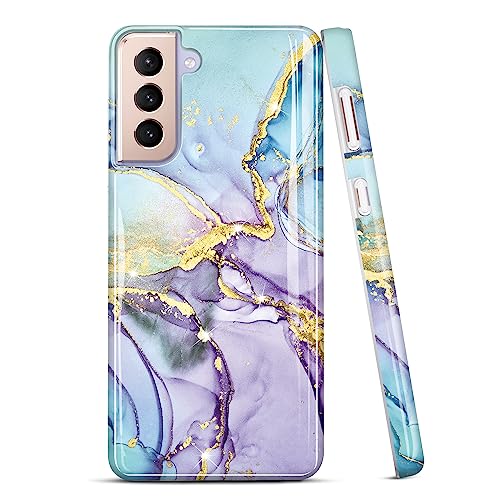 JIAXIUFEN Schutzhülle für Samsung Galaxy S21 Plus 5G, 17 cm (6,7 Zoll), goldfarben, glitzernd, Marmor, schmal, stoßfest, TPU, weiches Gummi-Silikon, Schutzhülle für Samsung Galaxy S21+ / S21 Plus 5G von JIAXIUFEN