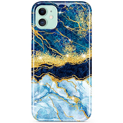 JIAXIUFEN Handyhülle iPhone 11 Hülle TPU Silikon Weiche Schlank Schutzhülle Handytasche Gummi Dünn Flexibel Case Handy Hülle für iPhone 11 6.1 Zoll - Marmor Dark Blue von JIAXIUFEN