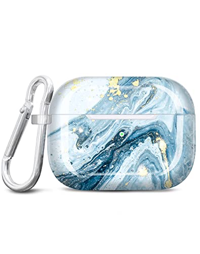 JIAXIUFEN Kompatibel mit AirPods Pro 2 Hülle Stoßfeste Silikon Kopfhörer Taschen Case Schutzhülle Zubehör mit Karabiner Kompatibel mit AirPods Pro 2 Generation, Blau von JIAXIUFEN