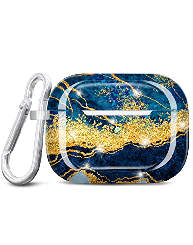 JIAXIUFEN Kompatibel mit AirPods Pro 2 Hülle Stoßfeste Silikon Kopfhörer Taschen Case Schutzhülle Zubehör mit Karabiner Kompatibel mit AirPods Pro 2 Generation, Dark Blue von JIAXIUFEN