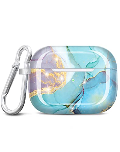 JIAXIUFEN Kompatibel mit AirPods Pro 2 Hülle Stoßfeste Silikon Kopfhörer Taschen Case Schutzhülle Zubehör mit Karabiner Kompatibel mit AirPods Pro 2 Generation, Minze Violett von JIAXIUFEN