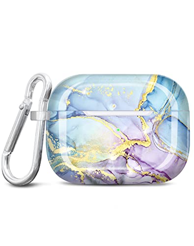 JIAXIUFEN Kompatibel mit AirPods Pro 2 Hülle Stoßfeste Silikon Kopfhörer Taschen Case Schutzhülle Zubehör mit Karabiner Kompatibel mit AirPods Pro 2 Generation, Purple Blue von JIAXIUFEN