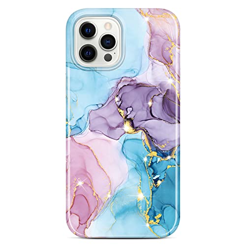 JIAXIUFEN Schutzhülle für iPhone 11 Pro, goldfarben, glitzernd, Marmor, schmal, stoßfest, TPU, weiches Gummi-Silikon, 5,8 Zoll (14,7 cm), Blau, Lila, Rosa von JIAXIUFEN