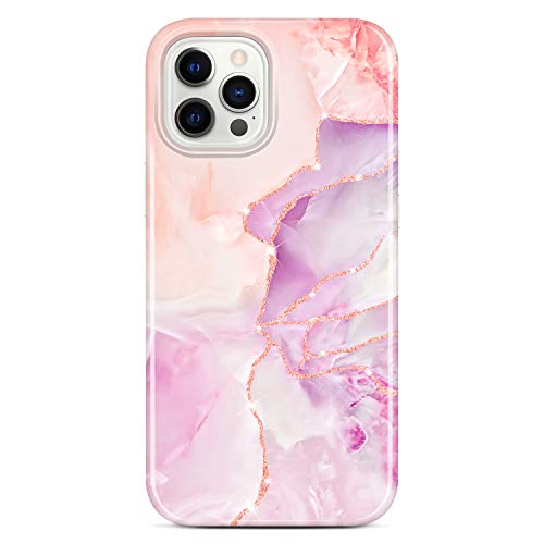 JIAXIUFEN iPhone 12 Hülle iPhone 12 Pro Handyhülle TPU Silikon Schutzhülle Handytasche Handy Hülle für iPhone 12 iPhone 12 Pro 2020 6.1" - Marmor Purple von JIAXIUFEN