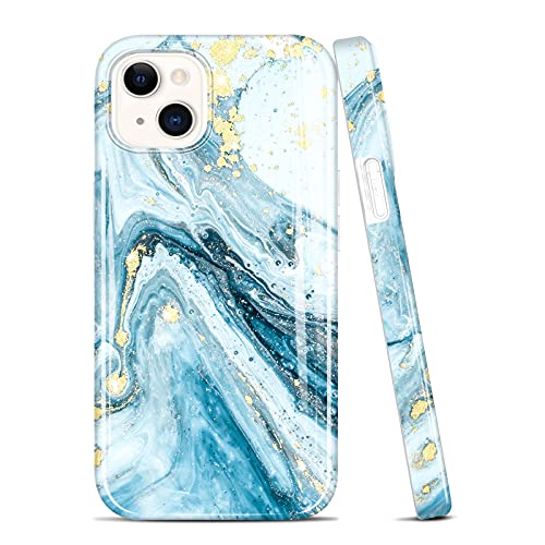 JIAXIUFEN iPhone 13 Hülle Handyhülle TPU Silikon Schutzhülle Handytasche Handy Hülle für iPhone 13 2021 6.1" - Marmor Blue von JIAXIUFEN