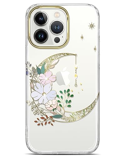 JIAXIUFEN iPhone 14 Pro Hülle Handyhülle TPU Silikon Schutzhülle Handytasche Handy Hülle für iPhone 14 Pro 2022 6.1" - Gold Moon von JIAXIUFEN