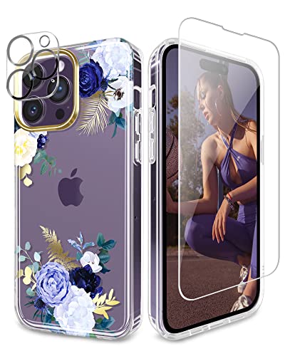 JIAXIUFEN iPhone 14 Pro Max Hülle Handyhülle TPU Silikon Schutzhülle Handytasche Handy Hülle für iPhone 14 Pro Max 2022 6.7" - Purple Blue von JIAXIUFEN