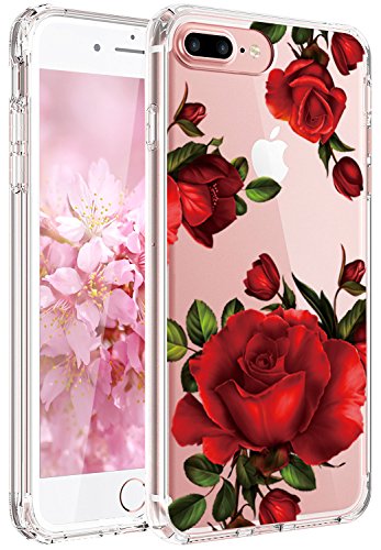 iPhone 7 Hülle, iPhone 8 Hülle, JIAXIUFEN TPU Silikon Schutz Handy Hülle Handytasche HandyHülle Etui Schale Schutzhülle Case Cover für Apple iPhone 7/iPhone 8 - Love Red Rose von JIAXIUFEN