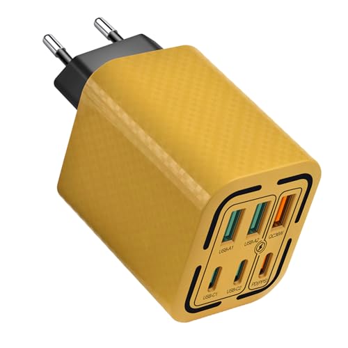 JIEBWCHA Ladegerät Stecker Mit Schnellladefunktion - 6-Fach USB Ladecube Steckdosenadapter | Kompakter Ladewürfel Für Büro Zuhause Reisen Handyzubehör von JIEBWCHA