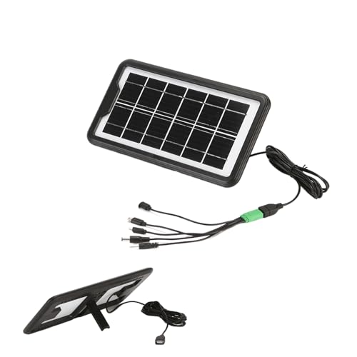 JIEBWCHA Tragbares Solarpanel, Camping -Lade -Solarpanel - Tragbare Elektronik Solarladebereich 5 Ports,Hocheffizienz -Energieumwandlung Handy Taschenlampe Ladegerät zum Reisen, Wandern von JIEBWCHA