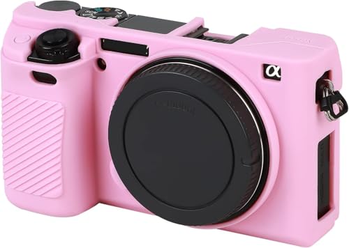 Kameratasche für Sony Alpha A6100 A6300 A6400, weiche Silikon-Schutzhülle, Gummikörper, Haut für Sony Alpha A6100 A6300 A6400 ILCE-6100 ILCE-6300 ILCE-6400 Digital SLR Kameratasche, Rosa von JIELARHUA