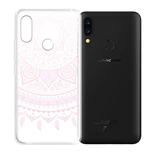 JIENI Hülle für Umidigi Power,Weich Silikon Semi-Transparent Flexibel Pulver Mandala Schutzhülle Stoßkasten Handyhülle Case Bumper Handytasche TPU Schale Tasche Cover für Umidigi Power (6.3") von JIENI