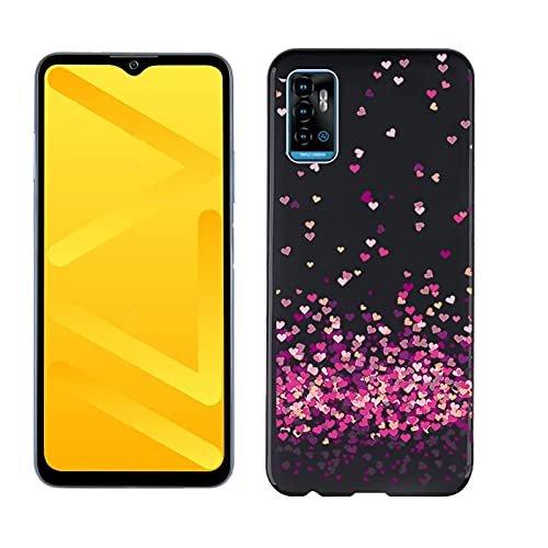 JIENI Hülle für Zte Blade A71 (6.52") Cover, Weiche Silikon Handyhülle, Schutzhülle Karikatur Anti-Scratch Handytasche Bumper, Black TPU Case für Zte Blade A71 (6.52") Schale - Rosa Liebe von JIENI