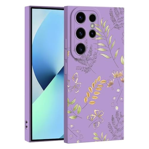 JIEZUIMEI Blume handyhülle für Samsung Galaxy S20 Ultra 5G Hülle, Blume Design Handyhülle, Mädchen Frauen Schutzhülle, Weich TPU Silikon Stoßfest Case Cover, für Samsung Galaxy S20 Ultra 5G Lila von JIEZUIMEI