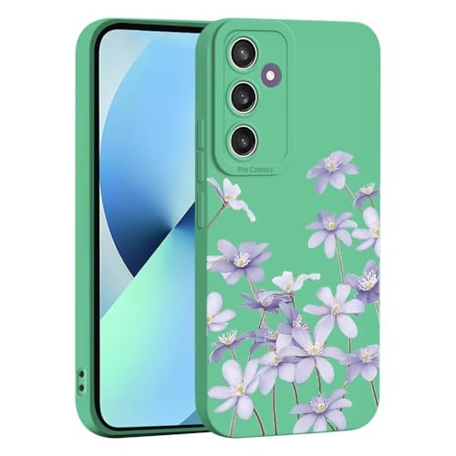 JIEZUIMEI Blume handyhülle für Samsung Galaxy S23 FE Hülle, Blume Design Handyhülle, Mädchen Frauen Schutzhülle, Weich TPU Silikon Stoßfest Case Cover, für Samsung Galaxy S23 FE Grün von JIEZUIMEI