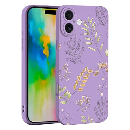 JIEZUIMEI Blume handyhülle für iPhone 16 Hülle, Blume Design Handyhülle, Mädchen Frauen Schutzhülle, Weich TPU Silikon Stoßfest Case Cover, für iPhone 16 Lila JIEZUIMEI Blume handyhülle für iPhone 16 Hülle, Blume Design Handyhülle, Mädchen Frauen Schutzhülle, Weich TPU Silikon Stoßfest Case Cover, für iPhone 16 Lila von JIEZUIMEI
