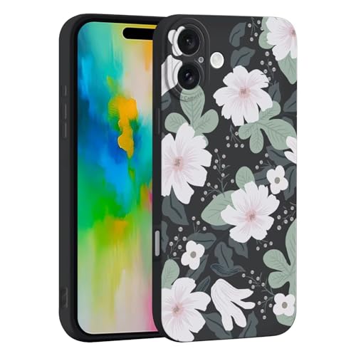 JIEZUIMEI Blume handyhülle für iPhone 16 Hülle, Blume Design Handyhülle, Mädchen Frauen Schutzhülle, Weich TPU Silikon Stoßfest Case Cover, für iPhone 16 Schwarz JIEZUIMEI Blume handyhülle für iPhone 16 Hülle, Blume Design Handyhülle, Mädchen Frauen Schutzhülle, Weich TPU Silikon Stoßfest Case Cover, für iPhone 16 Schwarz von JIEZUIMEI